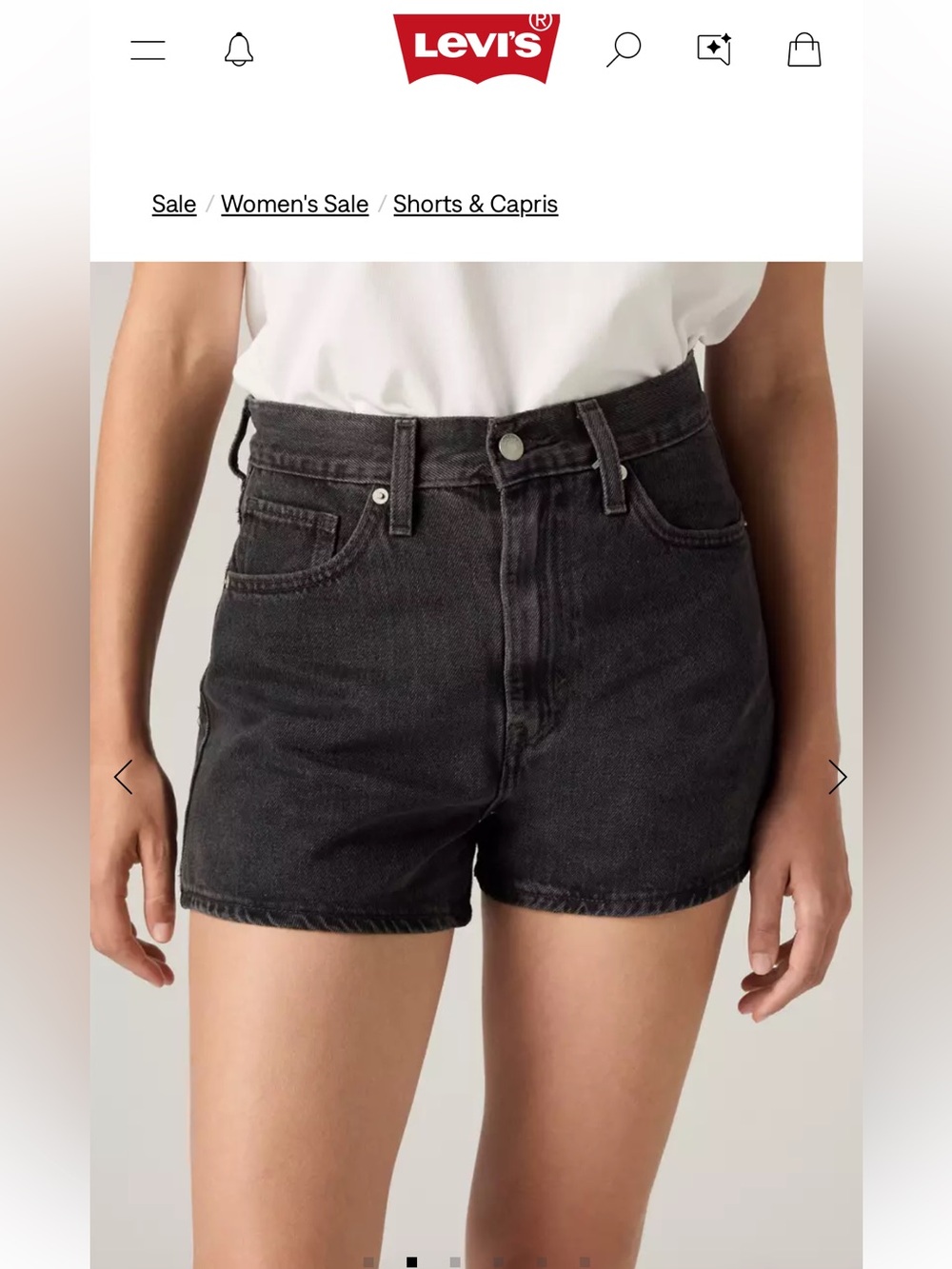 Levi’s High Waisted Mom Shorts, size 32/12 in Black